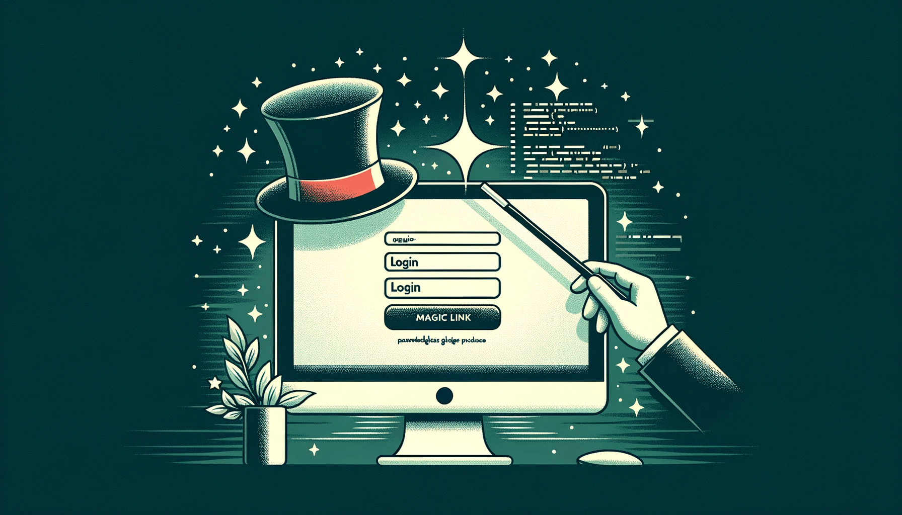 Illustration of the passwordless magic login link system for Laravel