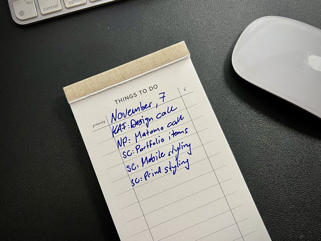 Example of my daily to do list