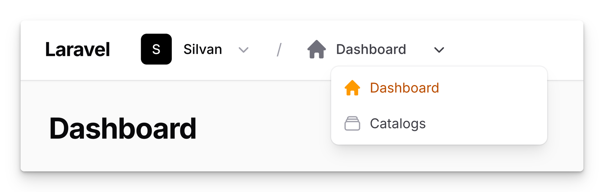 Screenshot of the current state of the navigation