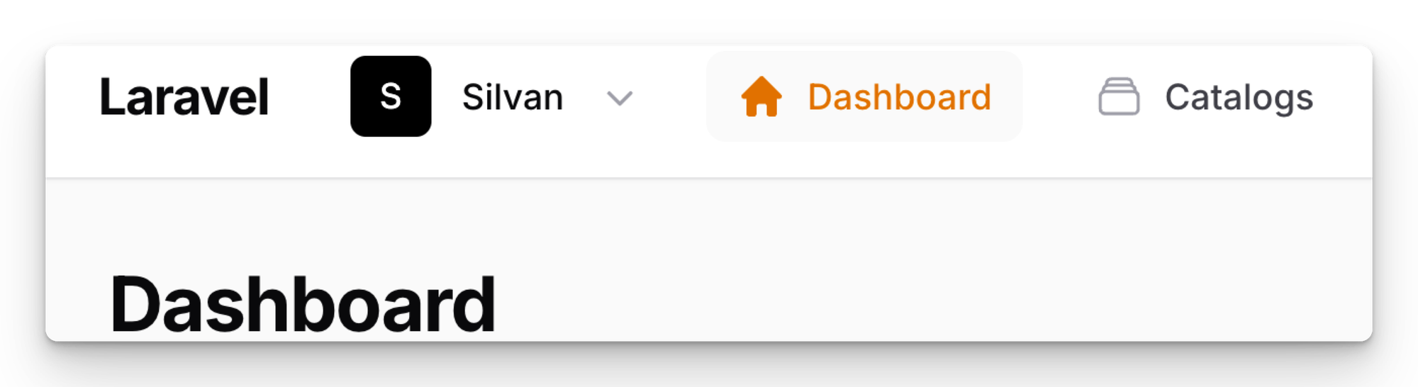 Screenshot of the default topbar in Filament with active tenant switching